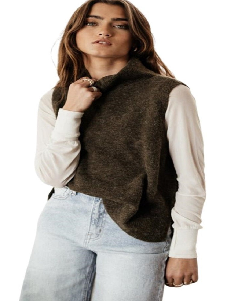 VERO MODA Women's Lia Sweater Vest Green