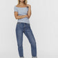 VERO MODA Women's Gabriella Ribbed Top Blue Size Small