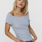 VERO MODA Women's Gabriella Ribbed Top Blue Size Small