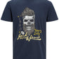 Jack & Jones Men's Jordome Logo Graphic T-Shirt Blue Size Large