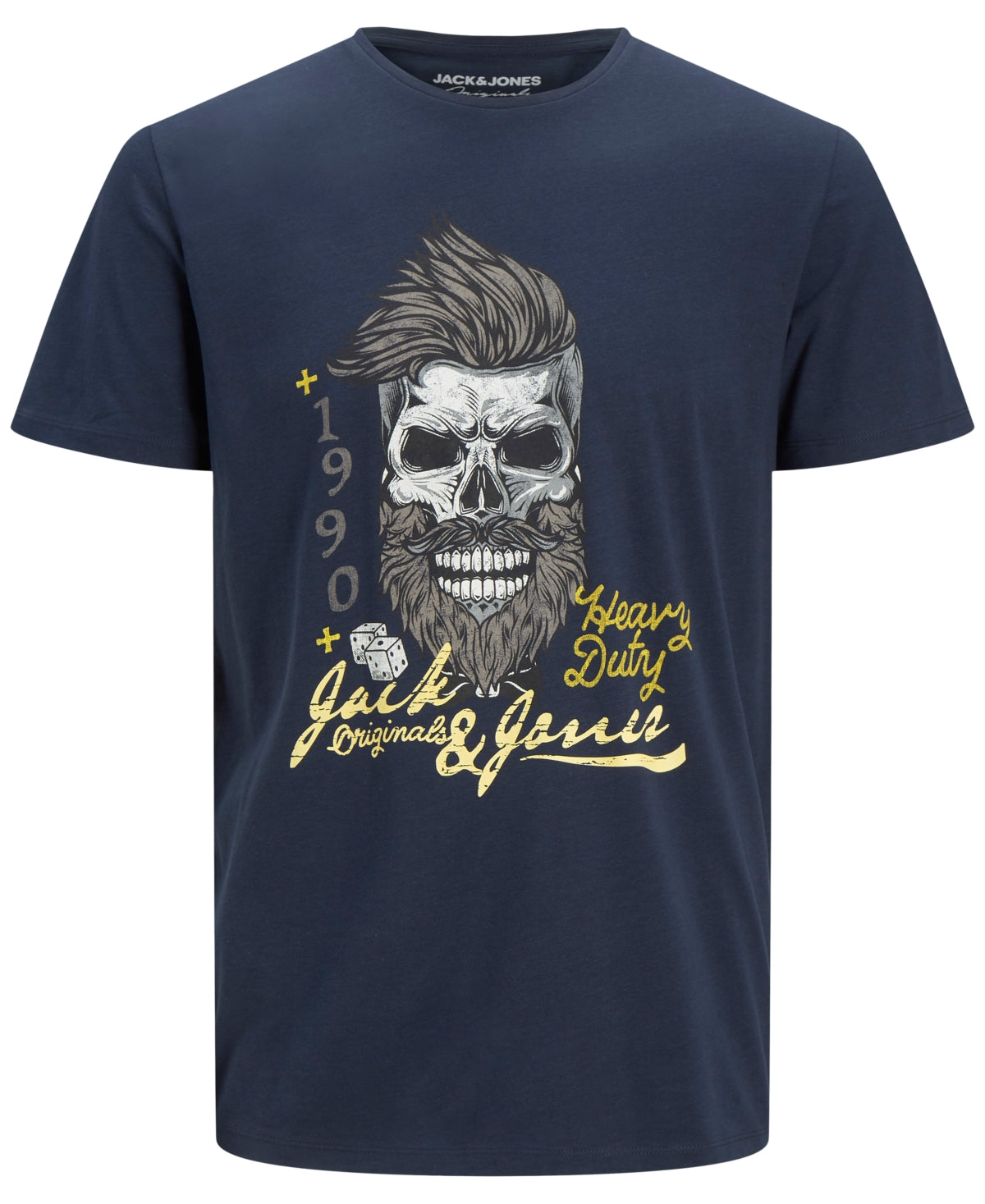 Jack & Jones Men's Jordome Logo Graphic T-Shirt Blue Size Large