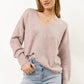 VERO MODA Women's AubreeHeathered Sweater Pink Size Large
