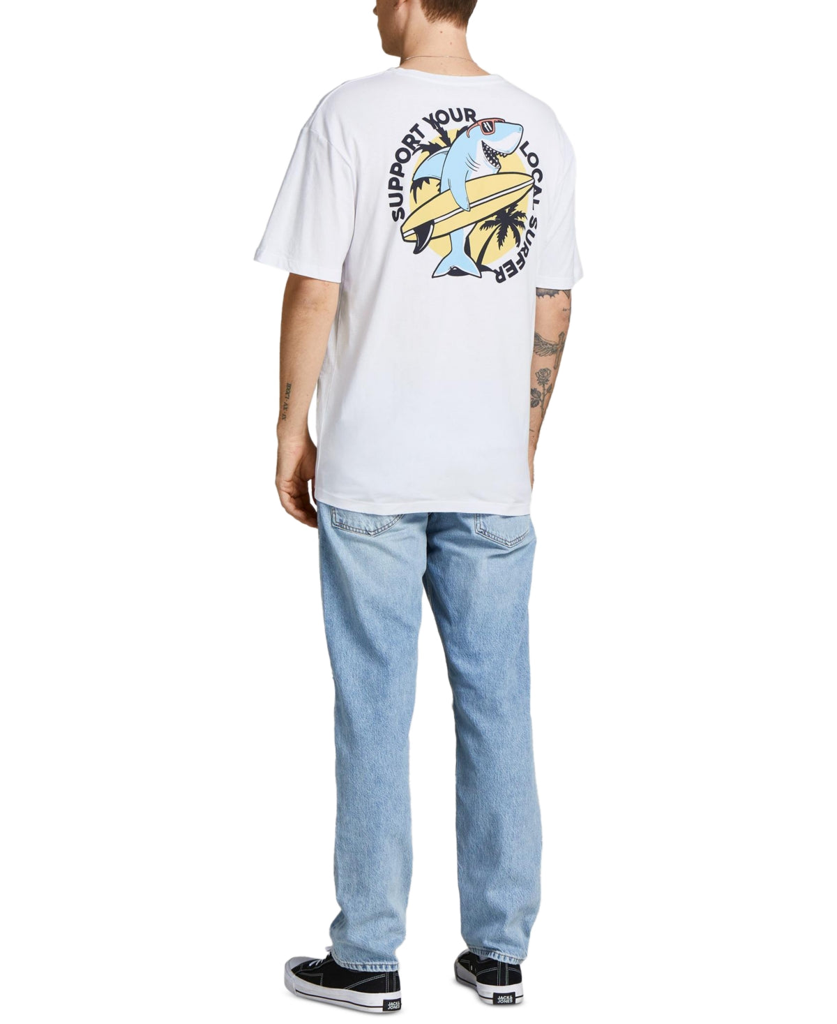 Jack & Jones पुरुषों की जेजेचिलर पैराडाइस टी-शर्ट, सफेद, एक्स्ट्रा-लार्ज