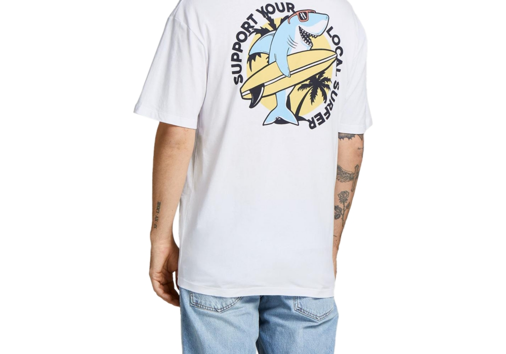 Jack & Jones पुरुषों की जेजेचिलर पैराडाइस टी-शर्ट, सफेद, एक्स्ट्रा-लार्ज