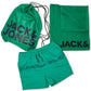Jack & Jones Men's 3 Pc Swim Trunks Towel & Drawstring Beach Bag Set Green Size Medium