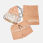Jack & Jones Men's 3 Pc Swim Trunks Towel & Drawstring Beach Bag Set Pink Size Small