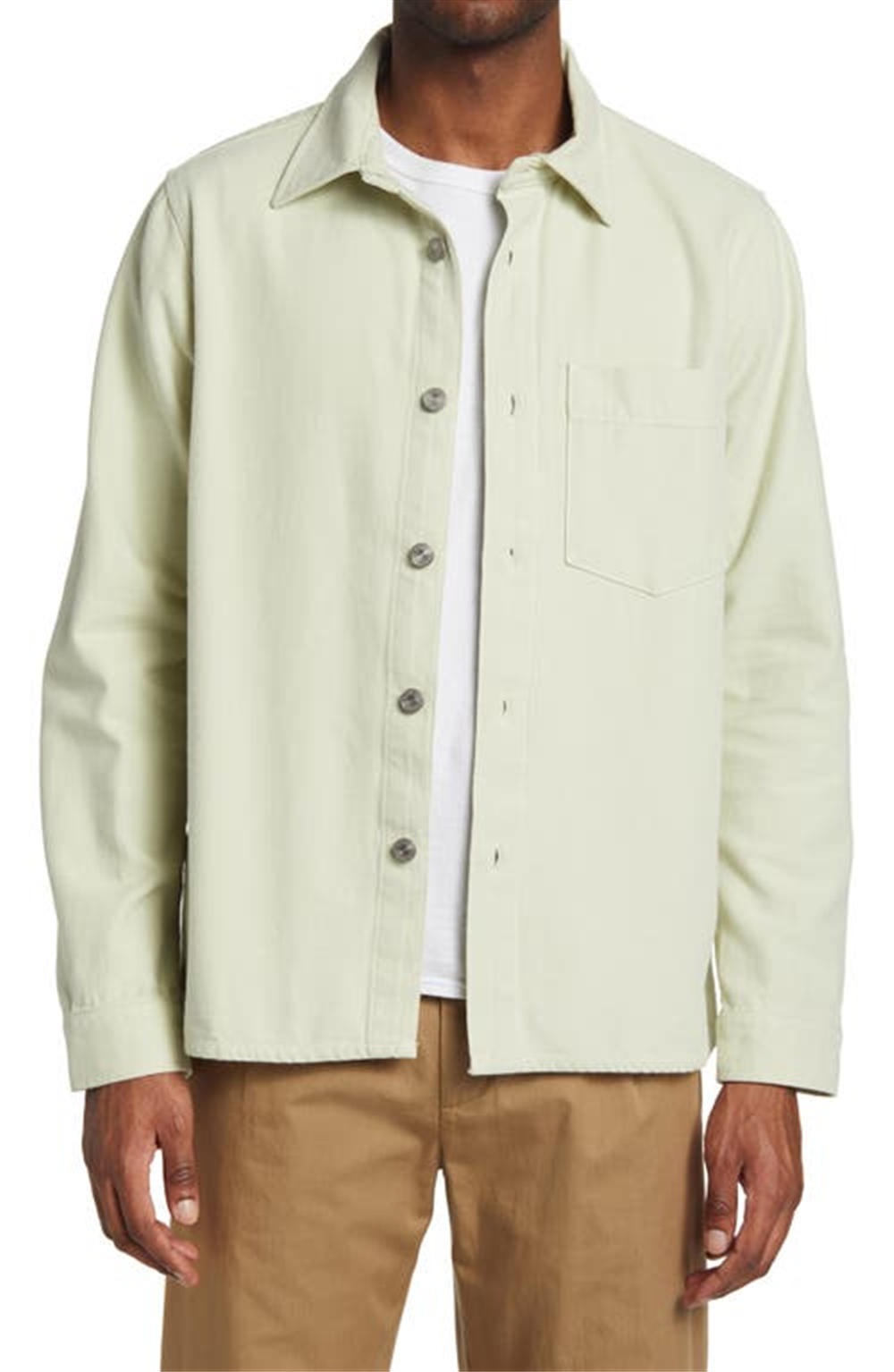Nn07 Peter 1868 Organic Cotton Button-Up Overshirt In Mint Size Xx-Large
