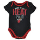 NBA Miami Heat Baby Infant 3 Piece Creeper Set Bodysuit Snap Onesies