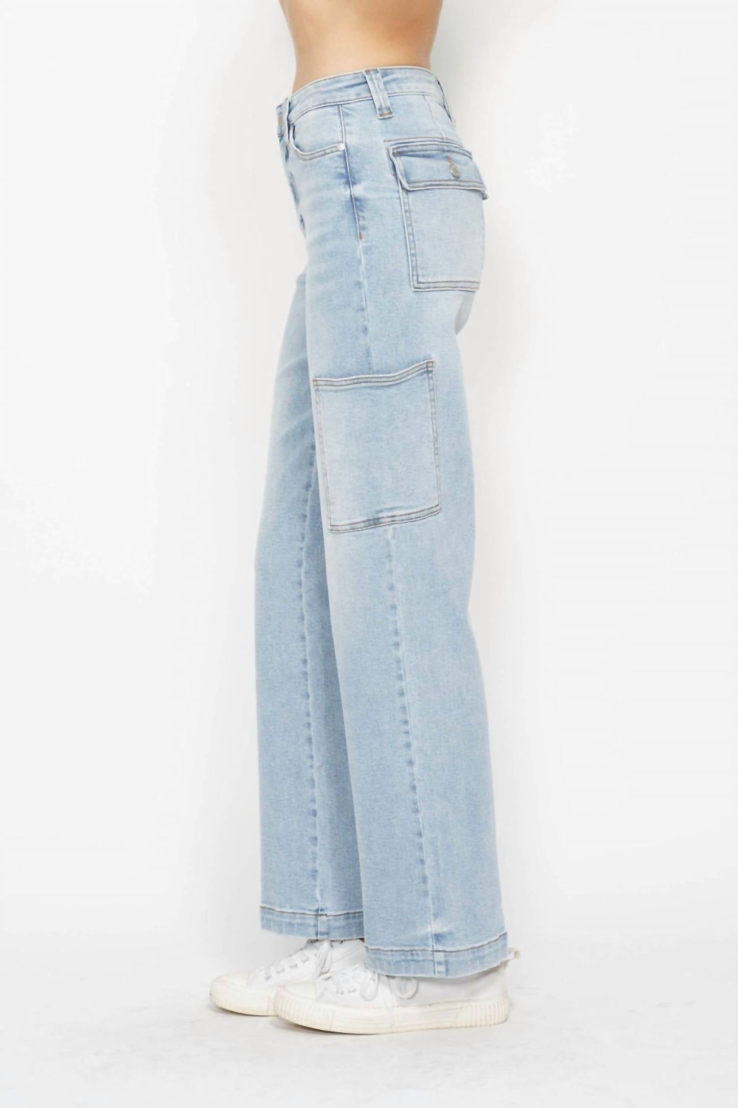 Judy Blue - High Waist Cargo Wide Leg Denim Jeans