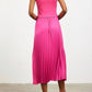 Skies Are Blue - Pleated Contrast Midi Dress