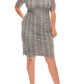 Adrianna Papell - Sequin Beaded Elbow Sleeved Cocktail Dress
