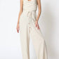 Aakaa - Iris Cowl Tie Back Neck Backless Belted Jumpsuit