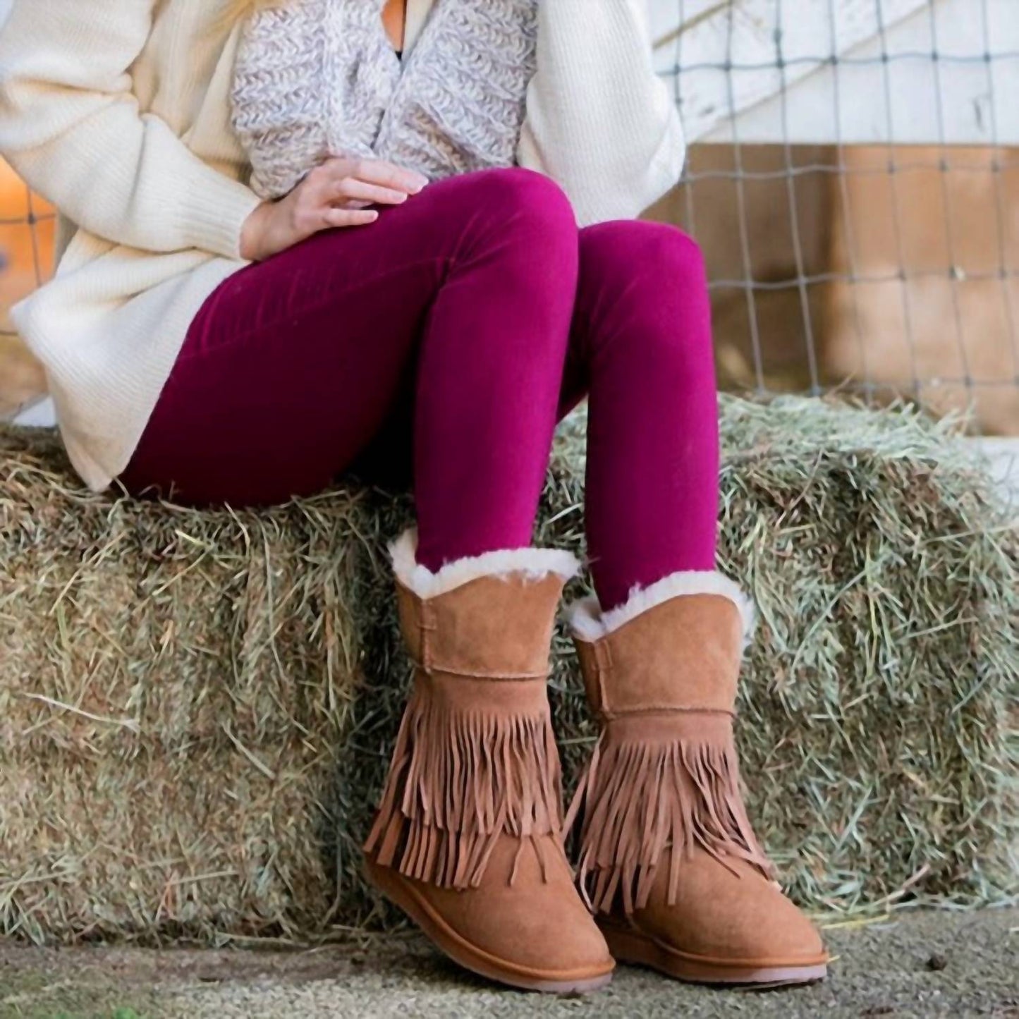 Cloud Nine - Women's Classic Fringed Sheepskin Boot
