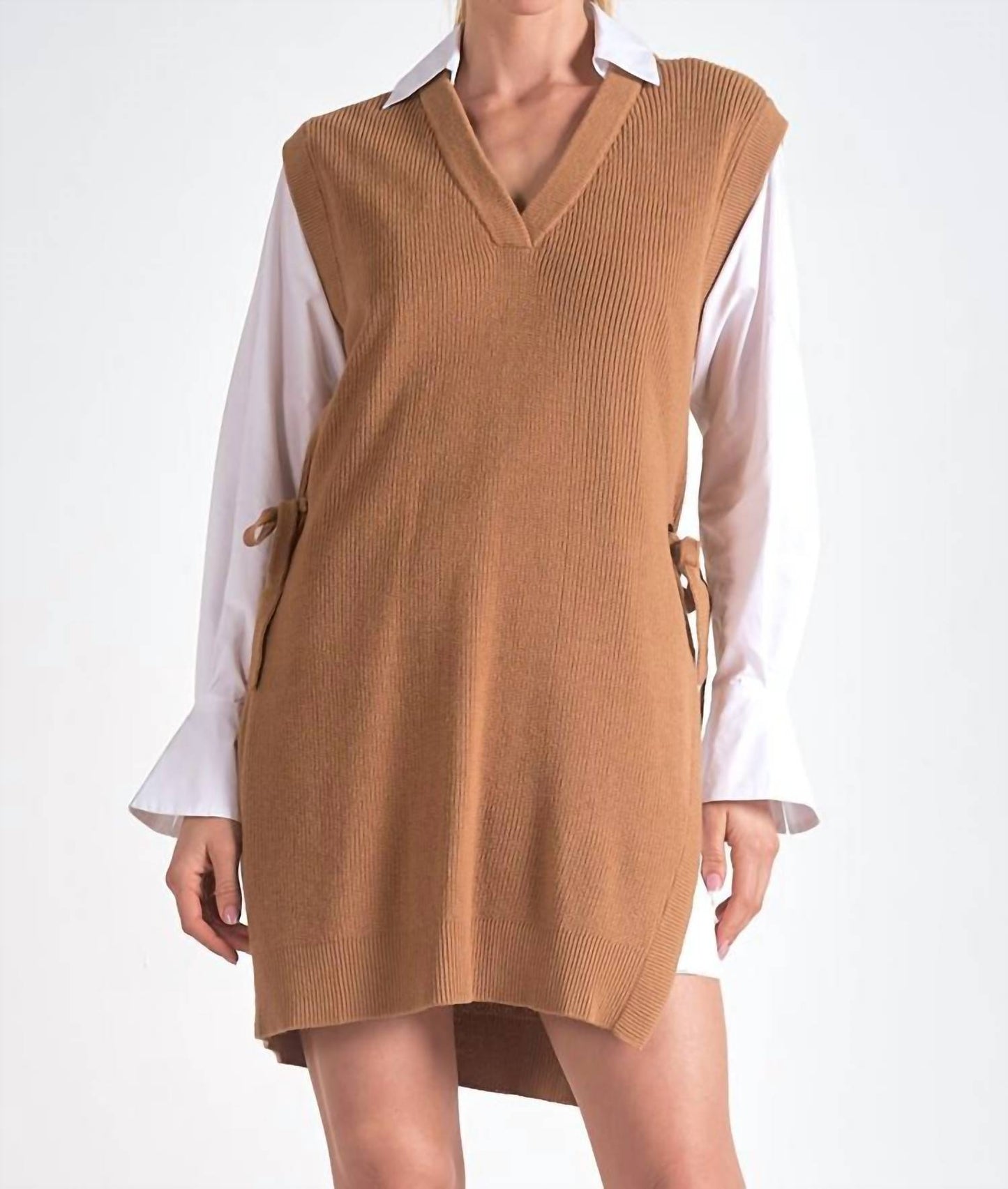 Elan - Sweater Dress with Shirt