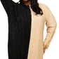 Fashion Szn Curve - Long Sleeve Colour Block Midaxi Dress