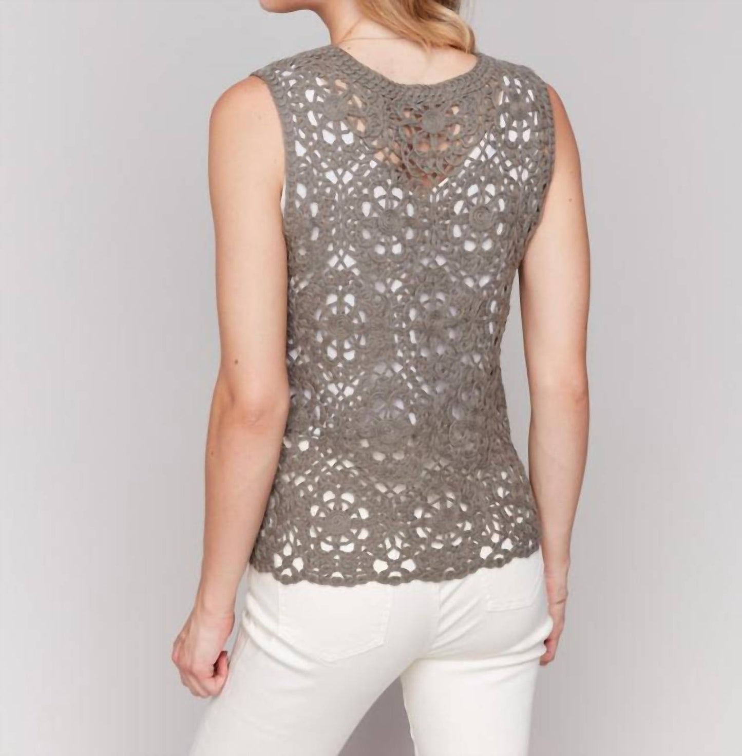 Charlie B - Sleeveless Floral Crochet Top
