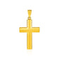 14k Yellow Gold Reversible Textured Cross Pendant