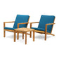 Celestaria 3 Piece Outdoor Chat Set with Adirondack Chairs