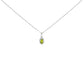 10K White Gold 5x3mm Green Emerald and Diamond Accent Halo Oval Shape 18" Pendant Necklace (I-J Color, I1-I2 Clarity)