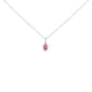10K White Gold 5x3mm Green Emerald and Diamond Accent Halo Oval Shape 18" Pendant Necklace (I-J Color, I1-I2 Clarity)