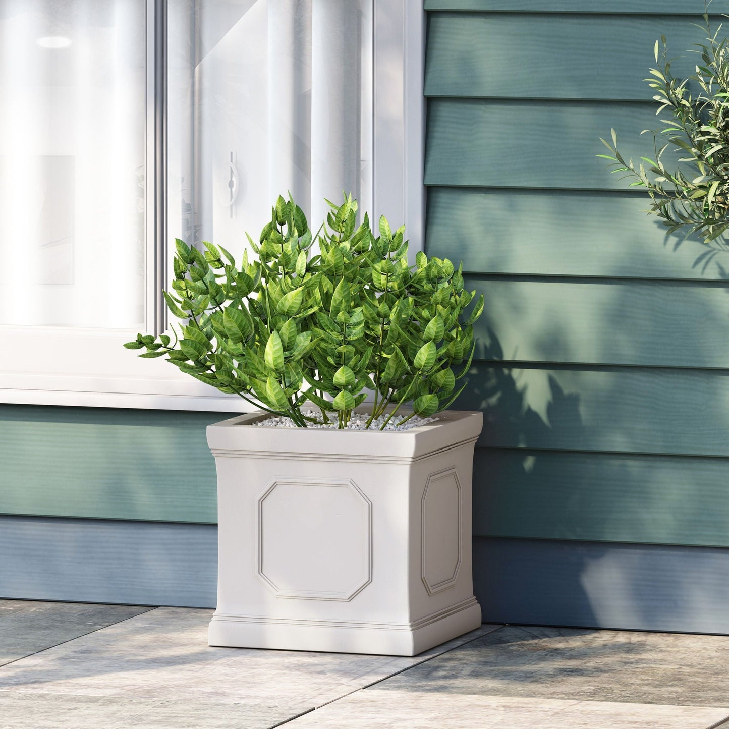 Durable White Ceramic Planter