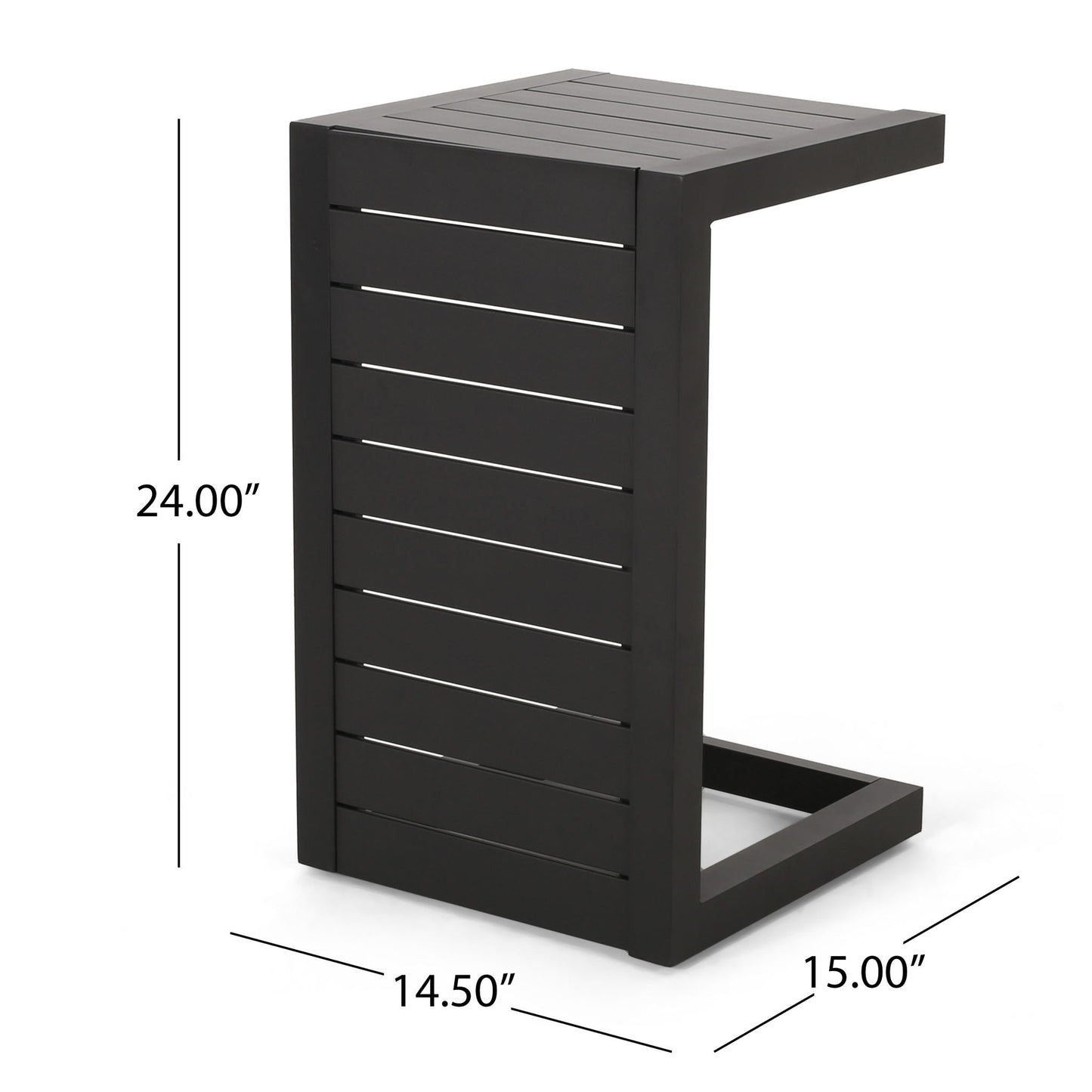 Aluminum Outdoor C-Shaped Side Table for Patio