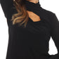 Joseph Ribkoff - Keyhole High Neck Long Sleeve Top