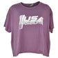 USA Powerlifting Weight Gym Light Mauve Crew Neck Womens Ladies Tshirt Tee