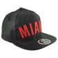 Top Level Miami City Florida Black Red Flat Bill Leather Men Adjustable Hat Cap