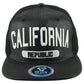 Top Level Cali California Republic Bear Black Flat Bill Leather Snapback Hat Cap