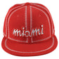 Icon Cap Miami City Florida State Red Stitch Adults Flat Bill Snapback Hat Cap