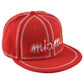 Icon Cap Miami City Florida State Red Stitch Adults Flat Bill Snapback Hat Cap