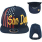 Top Level San Diego City California State Stripes Stars Adults Navy Blue Hat Cap