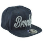 Top Level Brooklyn City New York State Denim Flat Bill Adults Snapback Hat Cap