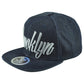 Top Level Brooklyn City New York State Denim Flat Bill Adults Snapback Hat Cap