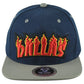 Top Level Dallas City Texas State Navy Gray Adults Fire Flames Snapback Hat Cap