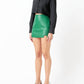 Endless Rose - Green Faux Leather Front Slits Skort