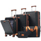 Deluxe 5-Piece Hard-Side Luggage Set with USB and TSA Security