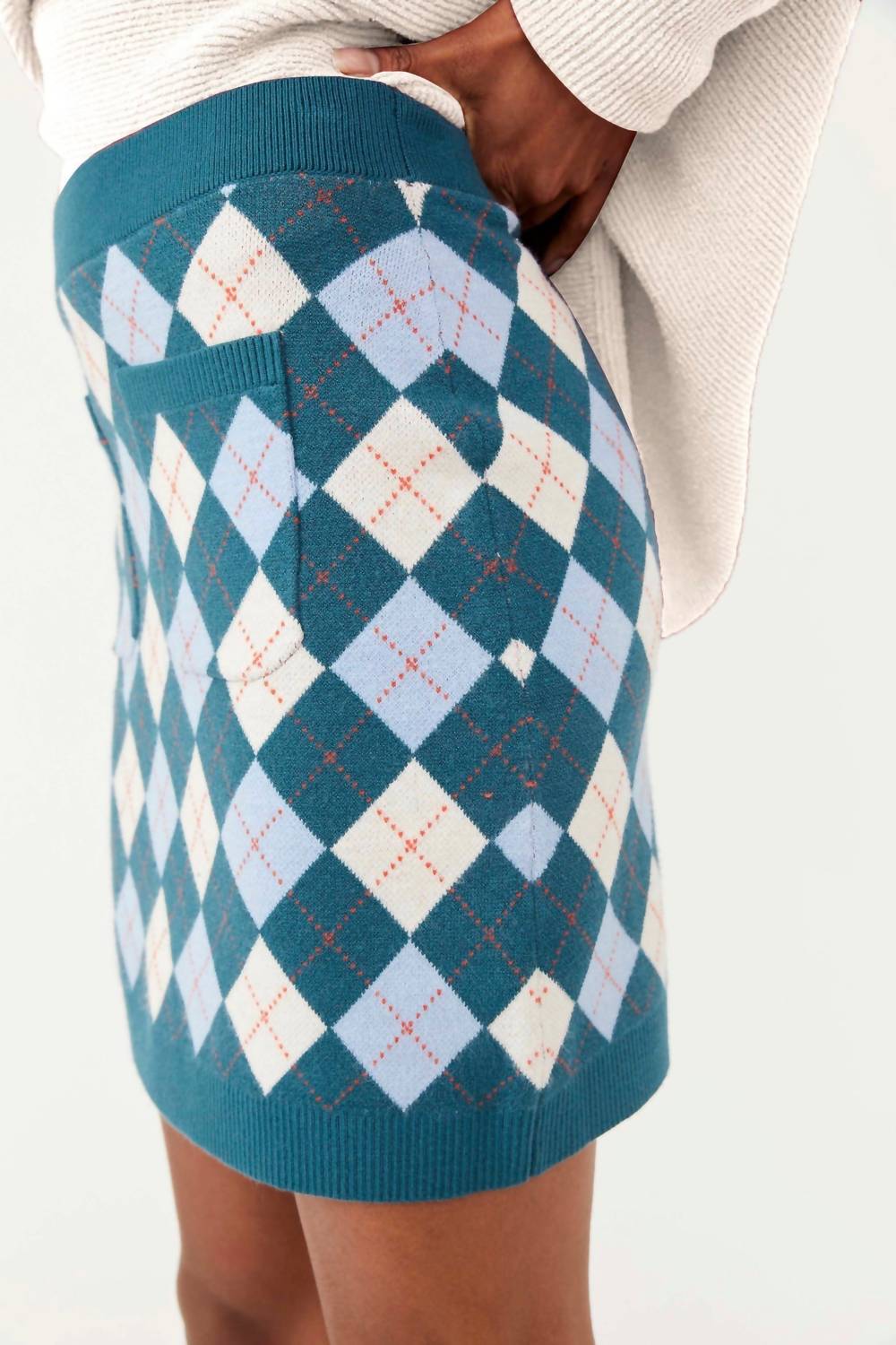 Free People - Argyle Viola Sweater Mini Skirt