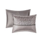 7 Piece Jacquard Comforter Set Grey/Taupe Cal King