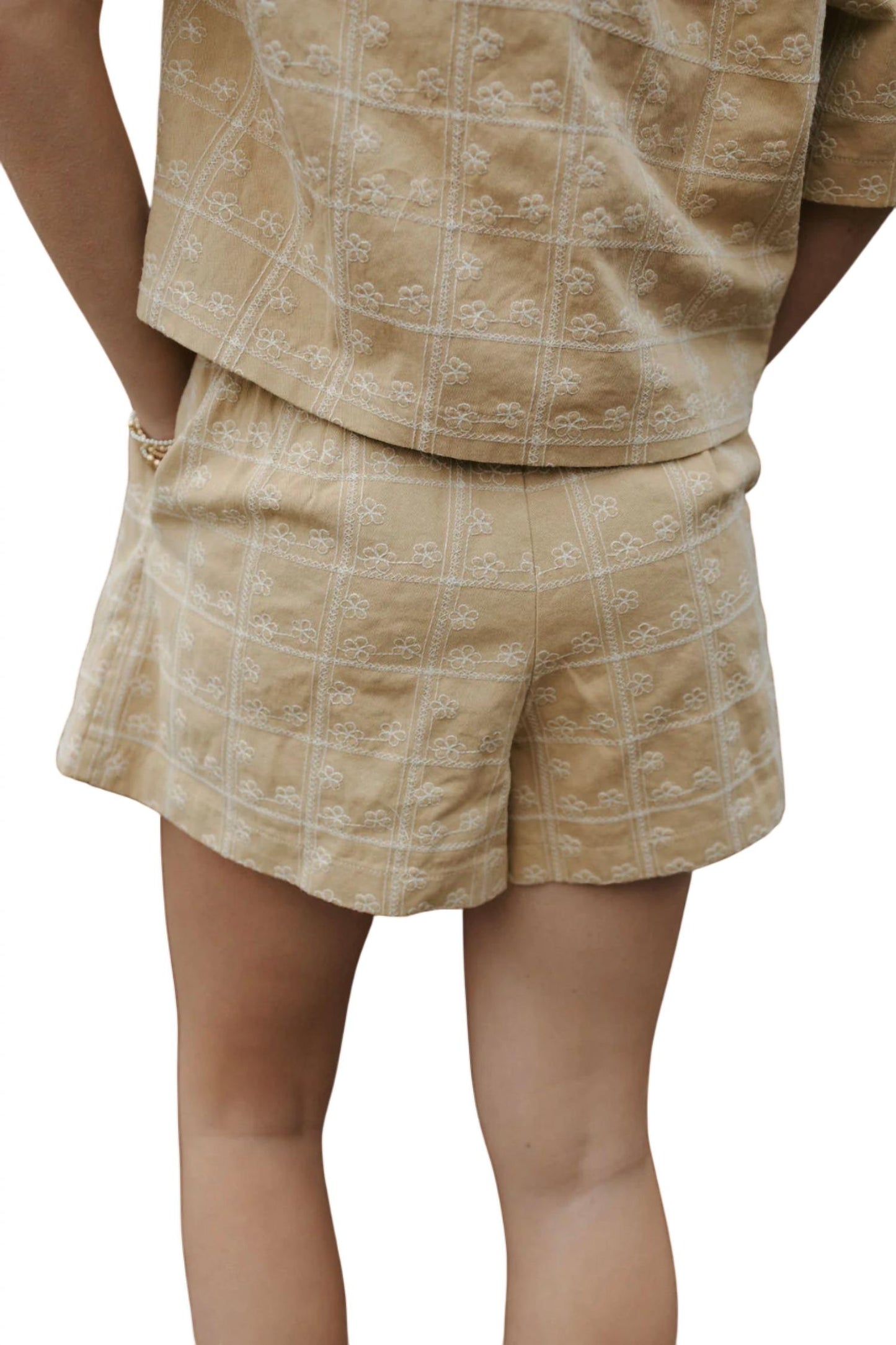 Mustard Seed - Embroidered Floral Shorts