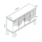 4 Door Cabinet With Adjustable Shelves, Large Storage For Living Room - Champagne