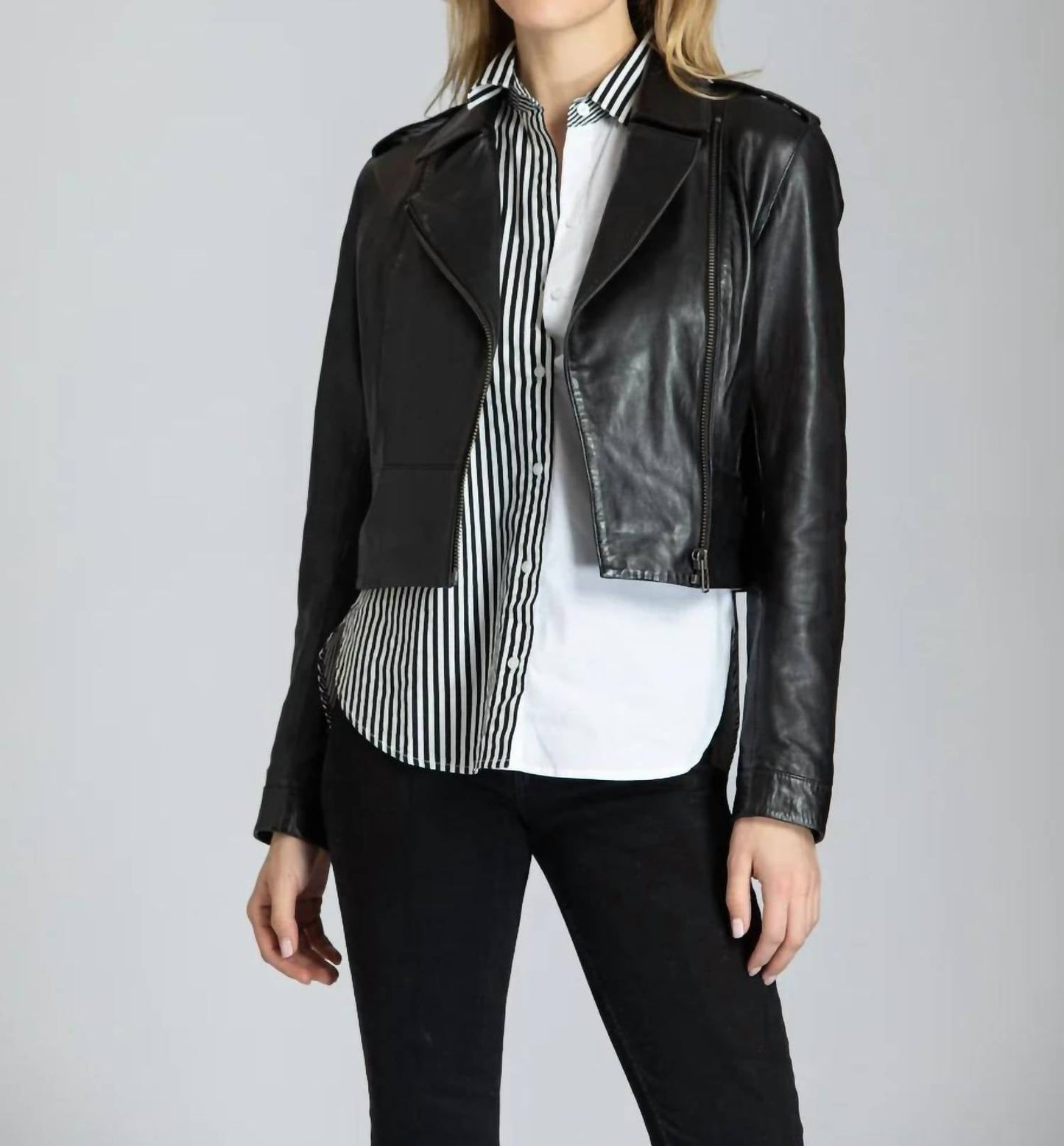 11 Uptown - Crop Leather Jacket