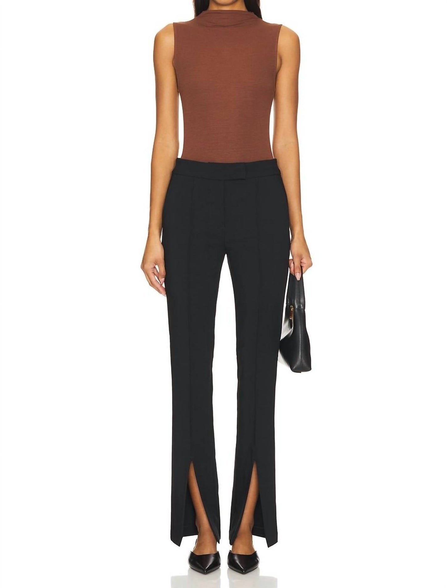 Enza Costa - Silk Knit Rib Sleeveless Mockneck Tank Top