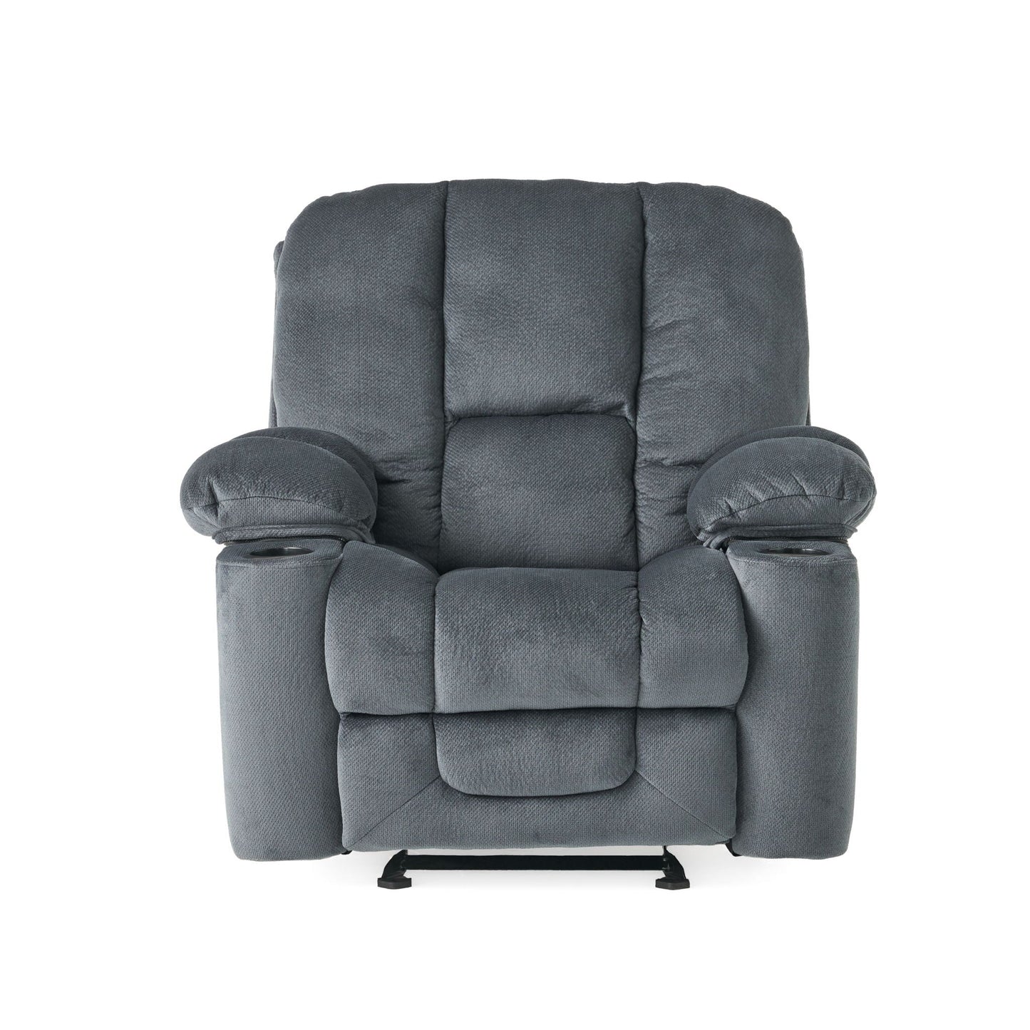Luxurious Manual Recliner Chair with Skin-Friendly Fabric and Dual Cup Holders