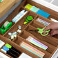 Silverware Drawer Organizer, Brown Bamboo (9 Slots)