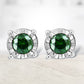 Sterling Silver Rose Cut Treated Green Diamond Solitaire Stud Earrings (0.25 cttw, Green Color, I2-I3 Clarity)