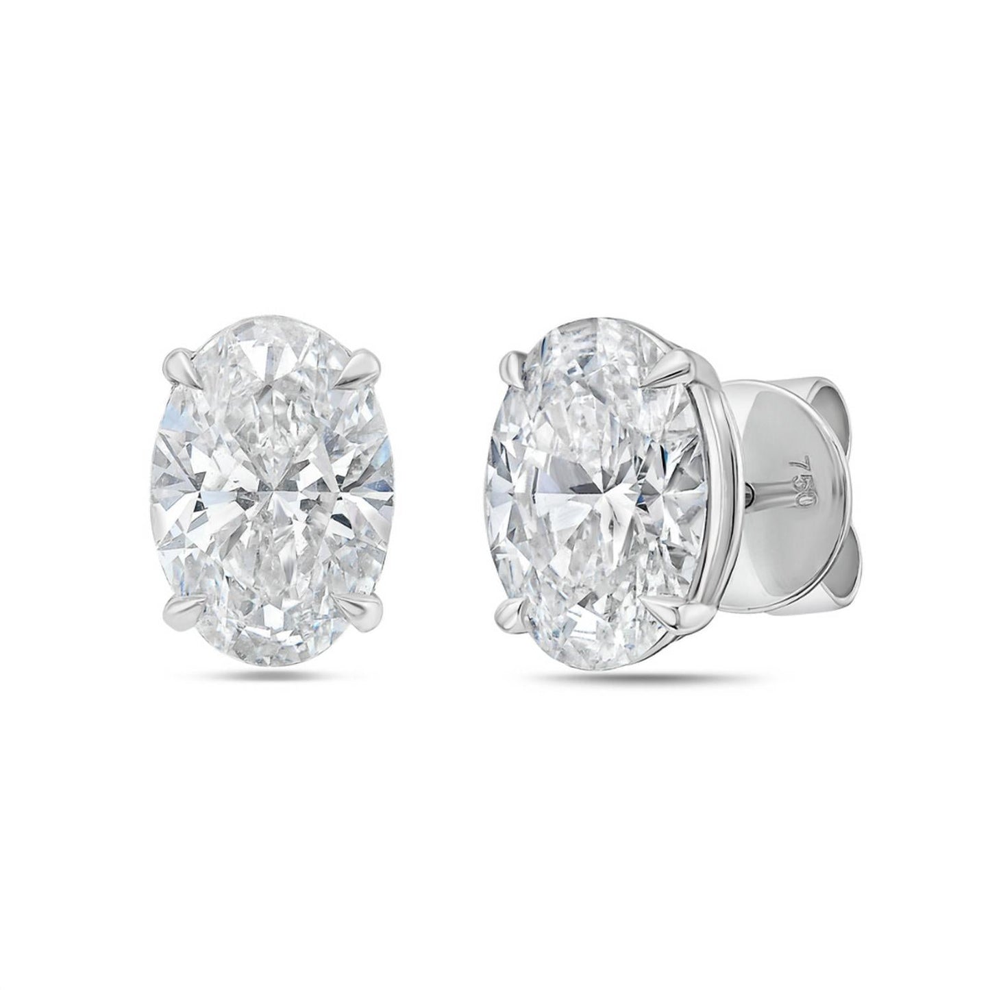 Diana M Jewels - 2.00 Ctw Lab-grown Oval Stud Earrings – 4-prong