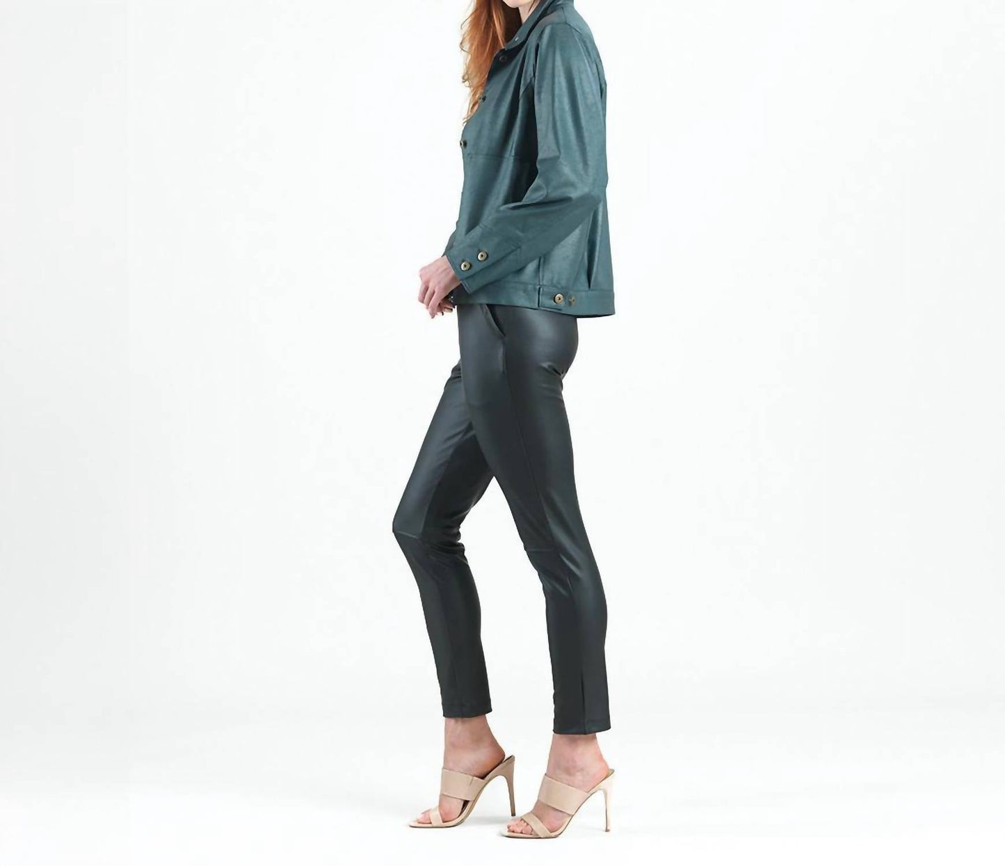 Clara Sunwoo - Liquid Leather Button Front Jacket