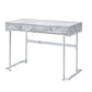 Tigress Printed Faux Marble Top Writing Desk - White